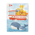 Safari Friends Ocean Helpers Whale Watching Wall Art Canvas –Cute Elephant Giraffe Nursery Decor