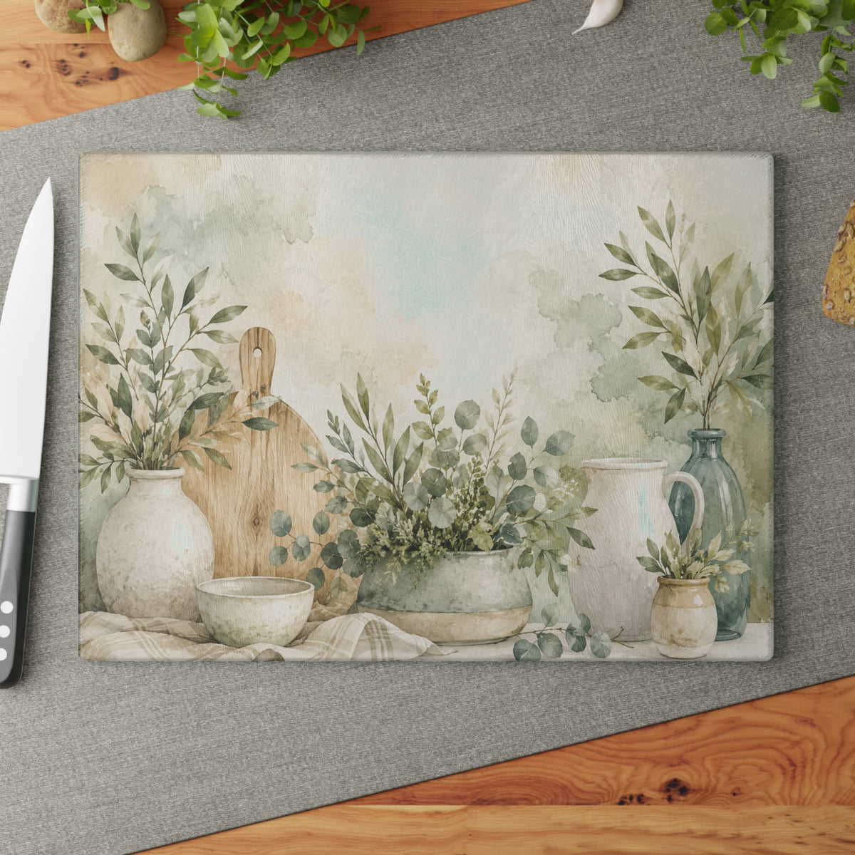 NuSafari® Tempered Glass Cutting Board Decorative Kitchen Prep Board Textured Glass Chopping Board