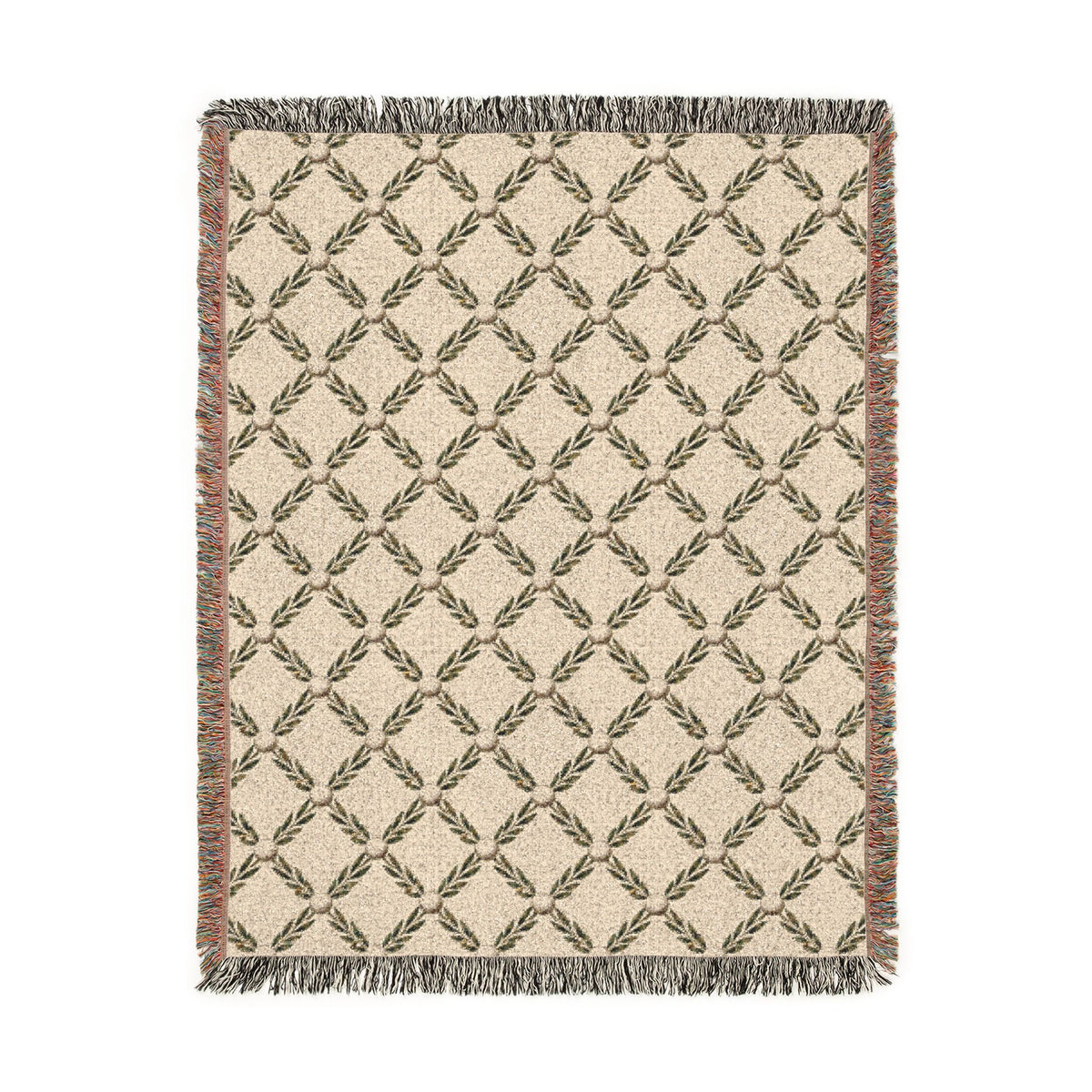 NuSafari® Golf Woven Throw Blanket, 100% Cotton Olive Branch & Golf Ball Tapestry , Country Club