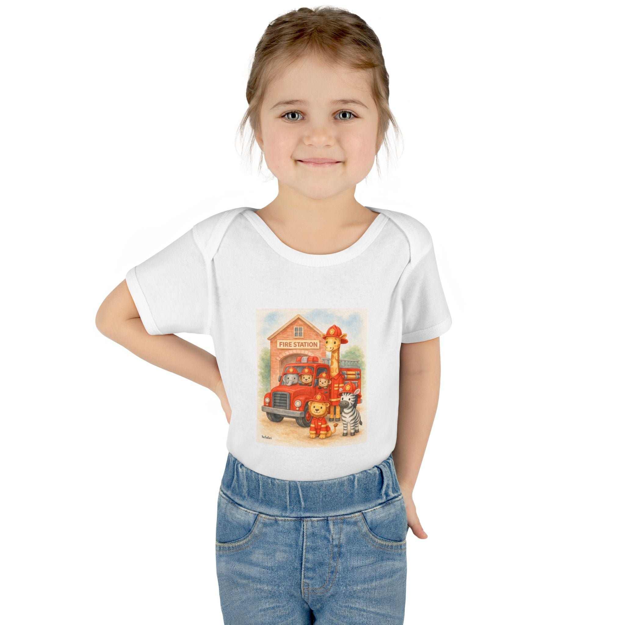 Firefighter Baby Onesie, Baby Fire Truck Outfit, Firefighter Dad Gift, Safari Animal Baby Bodysuit, First Responder Baby Clothes, 12 Month Baby Outfit
