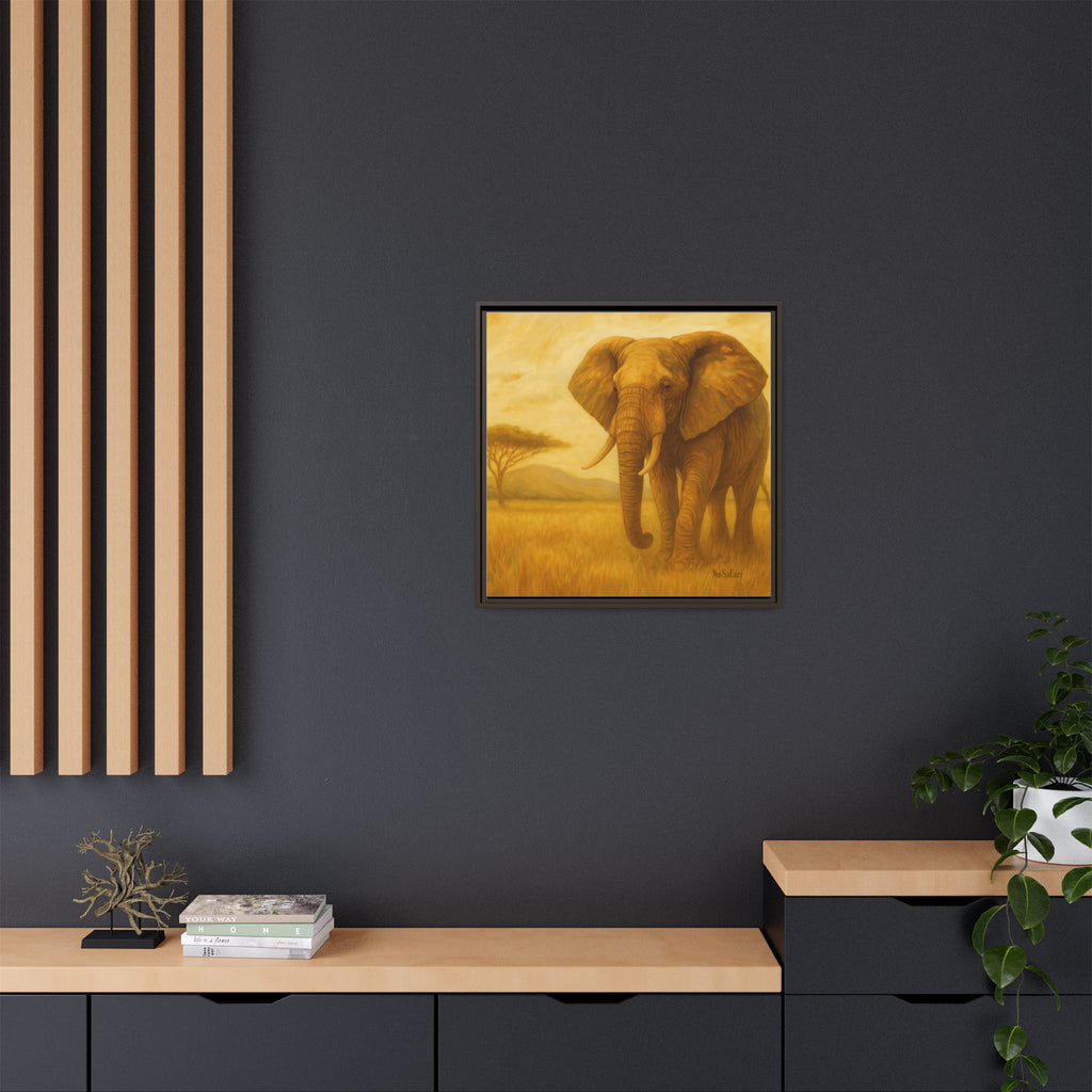 Majestic African Elephant Matte Canvas Framed | Wildlife Wall Art