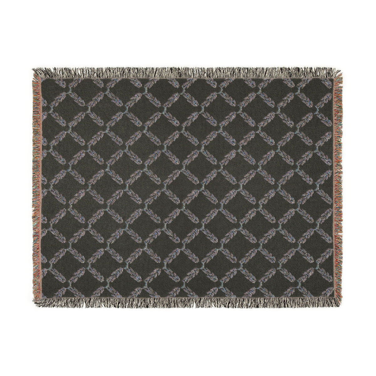 NuSafari® Golf Woven Throw Blanket, 100% Cotton Olive Branch & Golf Ball Tapestry , Country Club