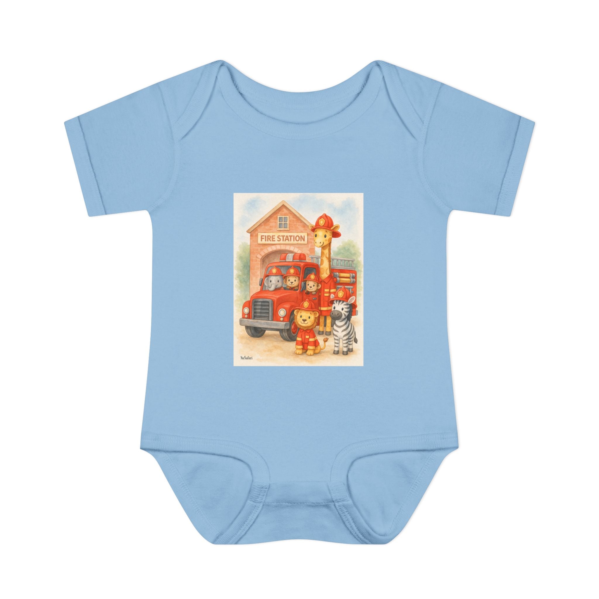 Firefighter Baby Onesie, Baby Fire Truck Outfit, Firefighter Dad Gift, Safari Animal Baby Bodysuit, First Responder Baby Clothes, 12 Month Baby Outfit