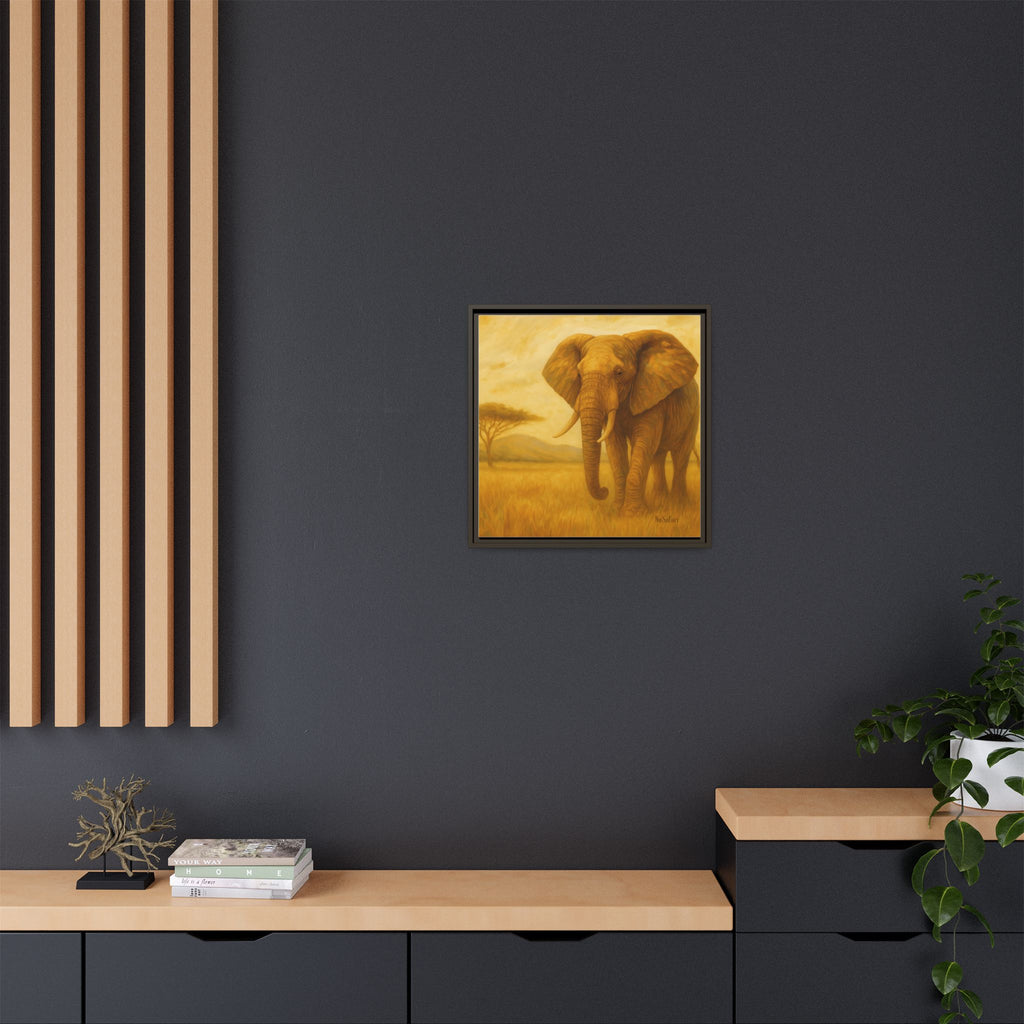 Majestic African Elephant Matte Canvas Framed | Wildlife Wall Art