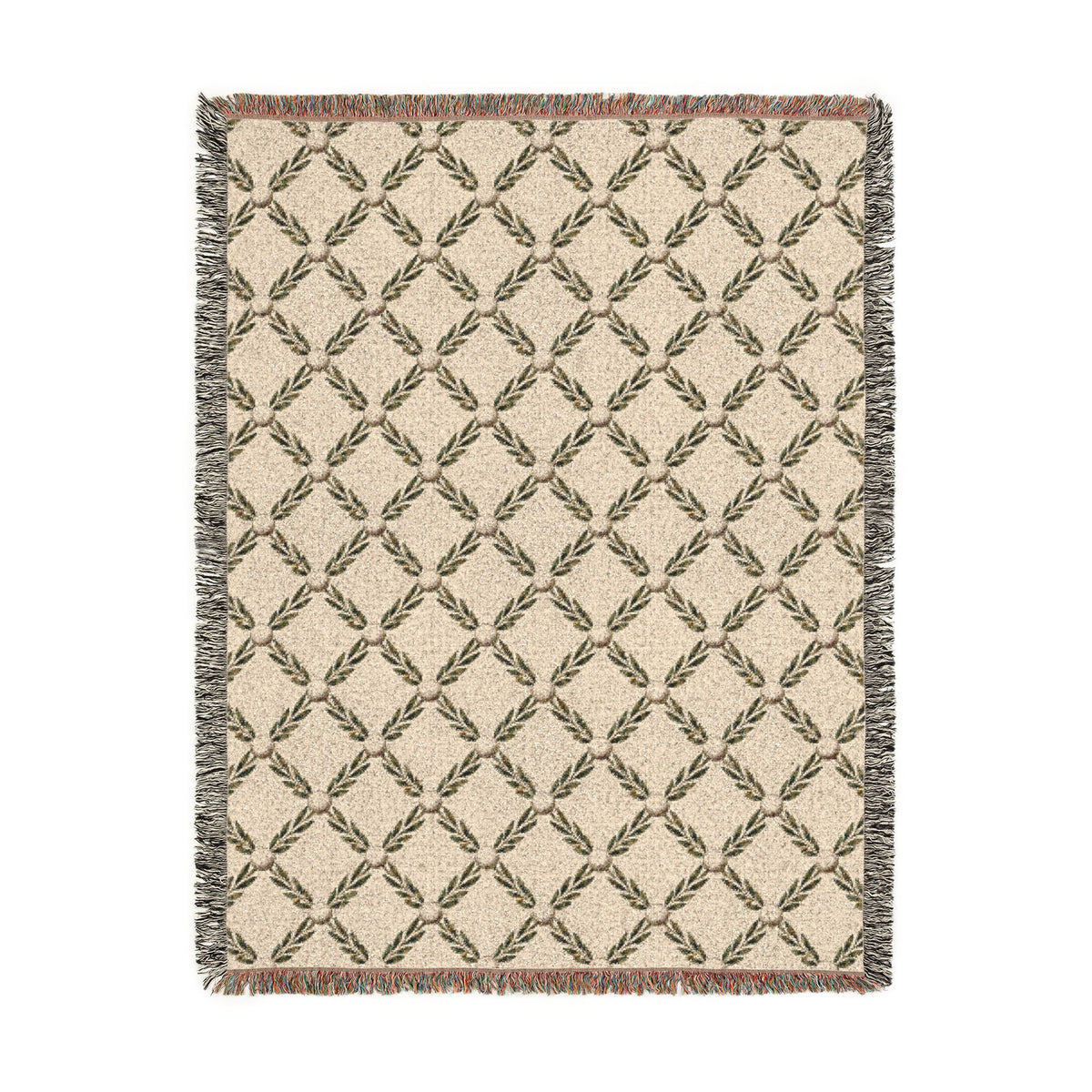 NuSafari® Golf Woven Throw Blanket, 100% Cotton Olive Branch & Golf Ball Tapestry , Country Club