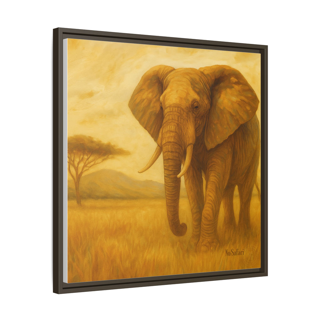 Majestic African Elephant Matte Canvas Framed | Wildlife Wall Art
