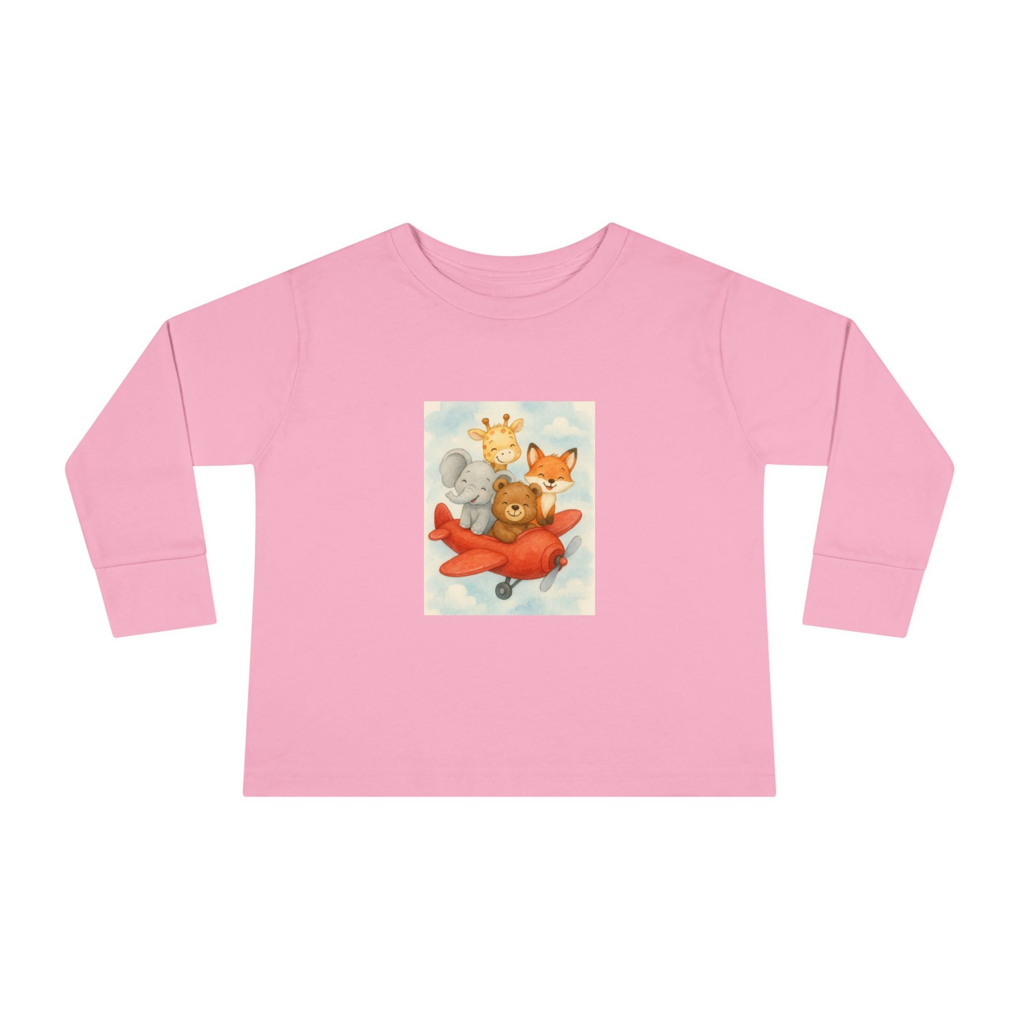 Toddler Tee - Baby Animals Flying Red Plane