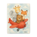 NuSafari Animal Friends Red Airplane Nursery Print Canvas