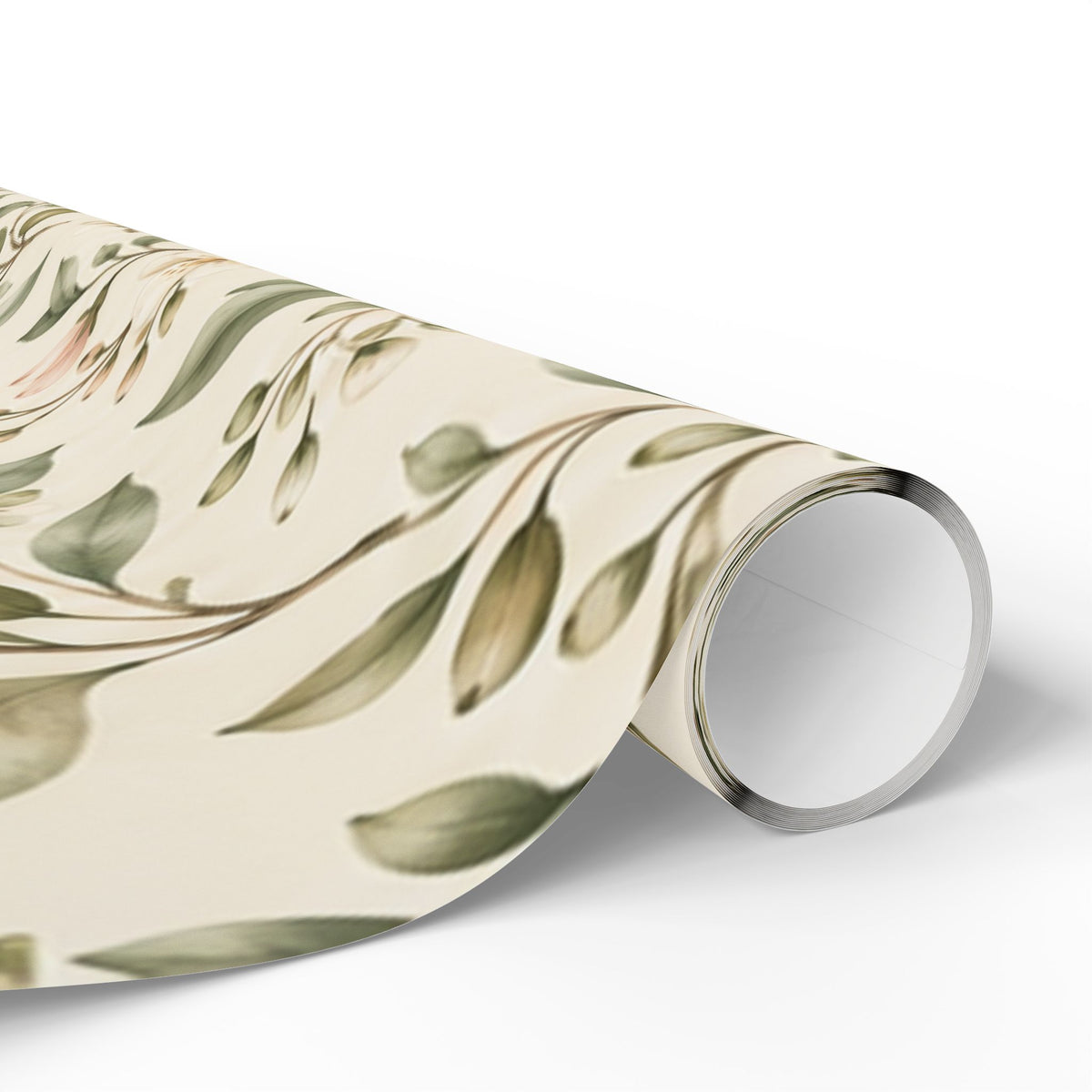 NuSafari® Sage Green Floral Wrapping Paper Roll, Blush Botanical Gift Wrap For Showers, House