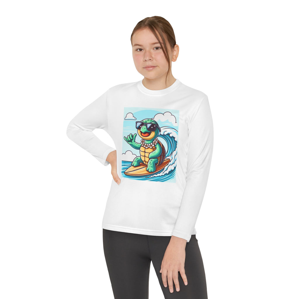 Surfing turtle Youth Long Sleeve Competitor Tee