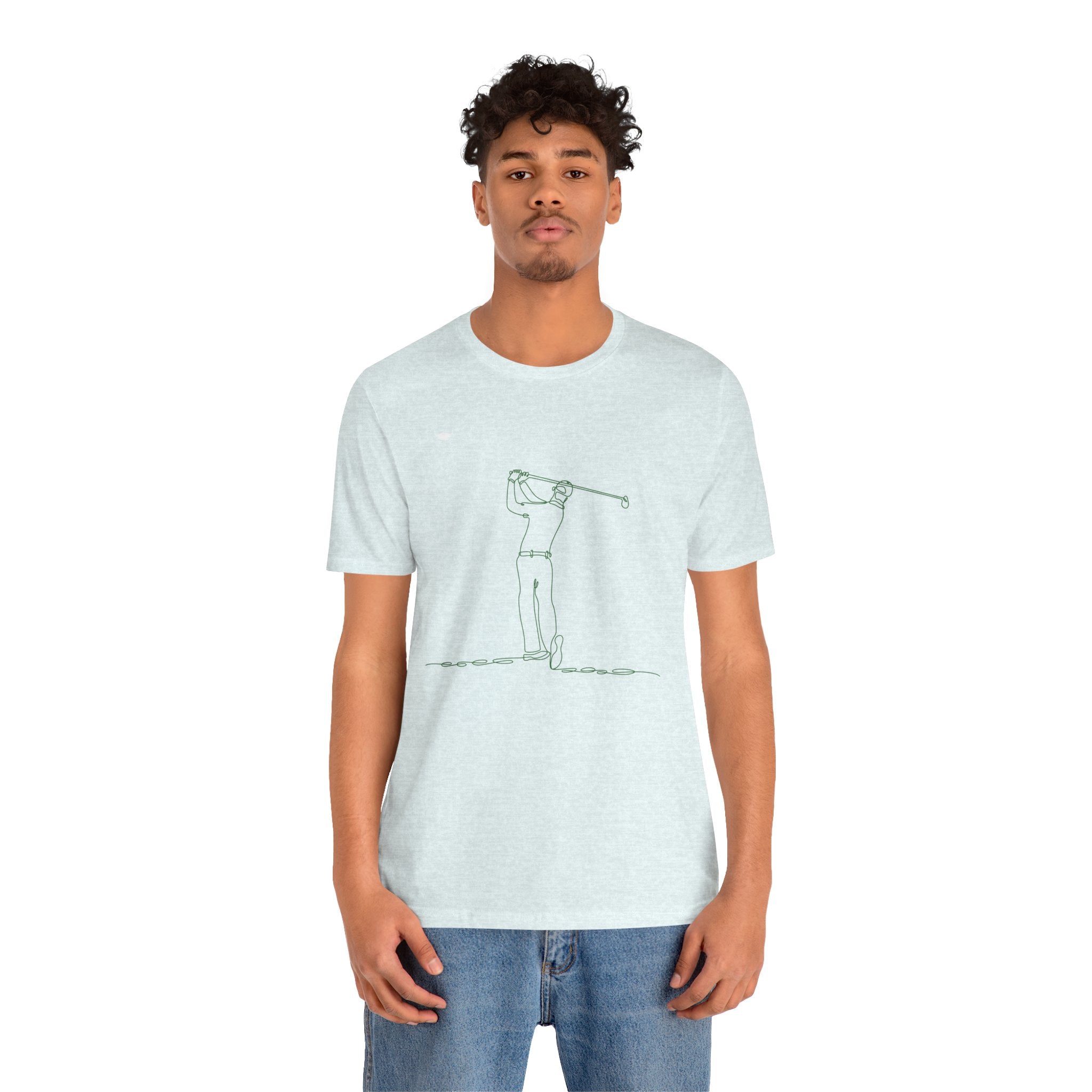 Golf Man Tee - Swing Club Line Design