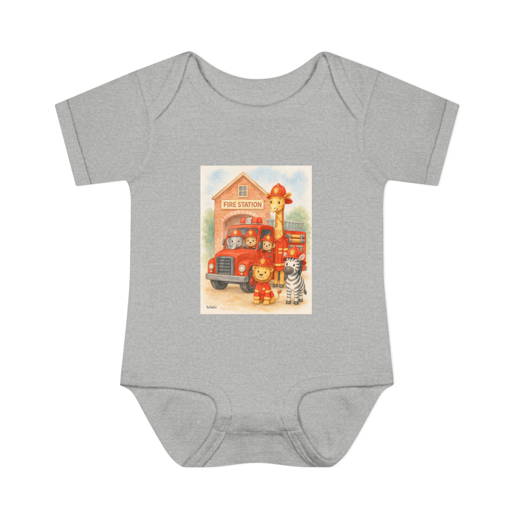 Firefighter Baby Onesie, Baby Fire Truck Outfit, Firefighter Dad Gift, Safari Animal Baby Bodysuit, First Responder Baby Clothes, 12 Month Baby Outfit