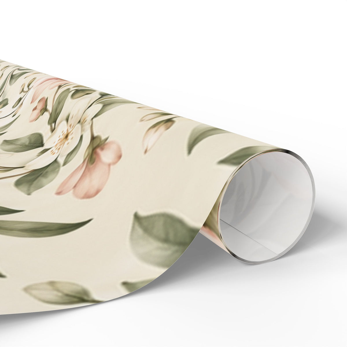 NuSafari® Sage Green Floral Wrapping Paper Roll, Blush Botanical Gift Wrap For Showers, House