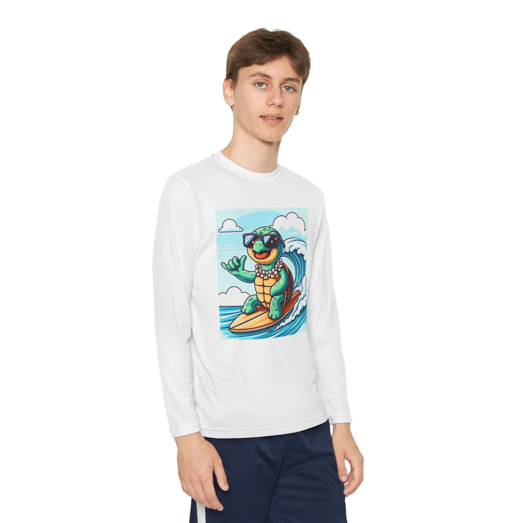 Surfing turtle Youth Long Sleeve Competitor Tee