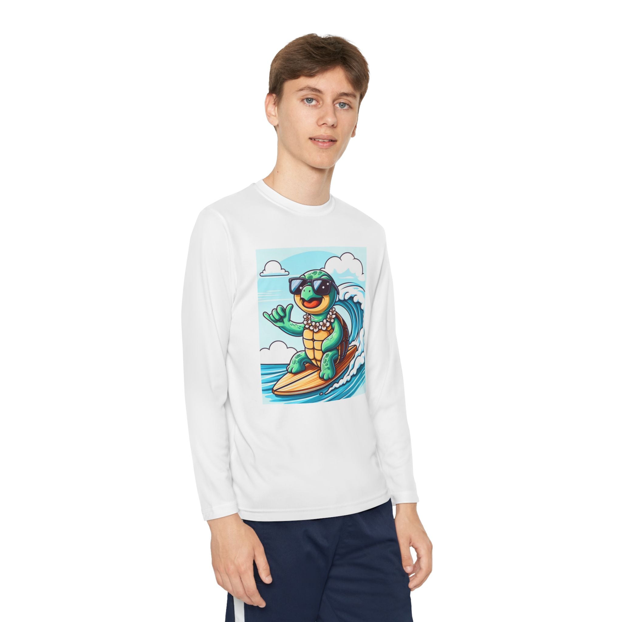 Surfing turtle Youth Long Sleeve Competitor Tee