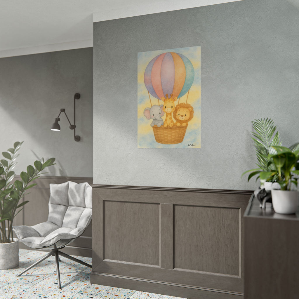 Nusafari Hot Air Balloon Wall Art Nursery Poster Print