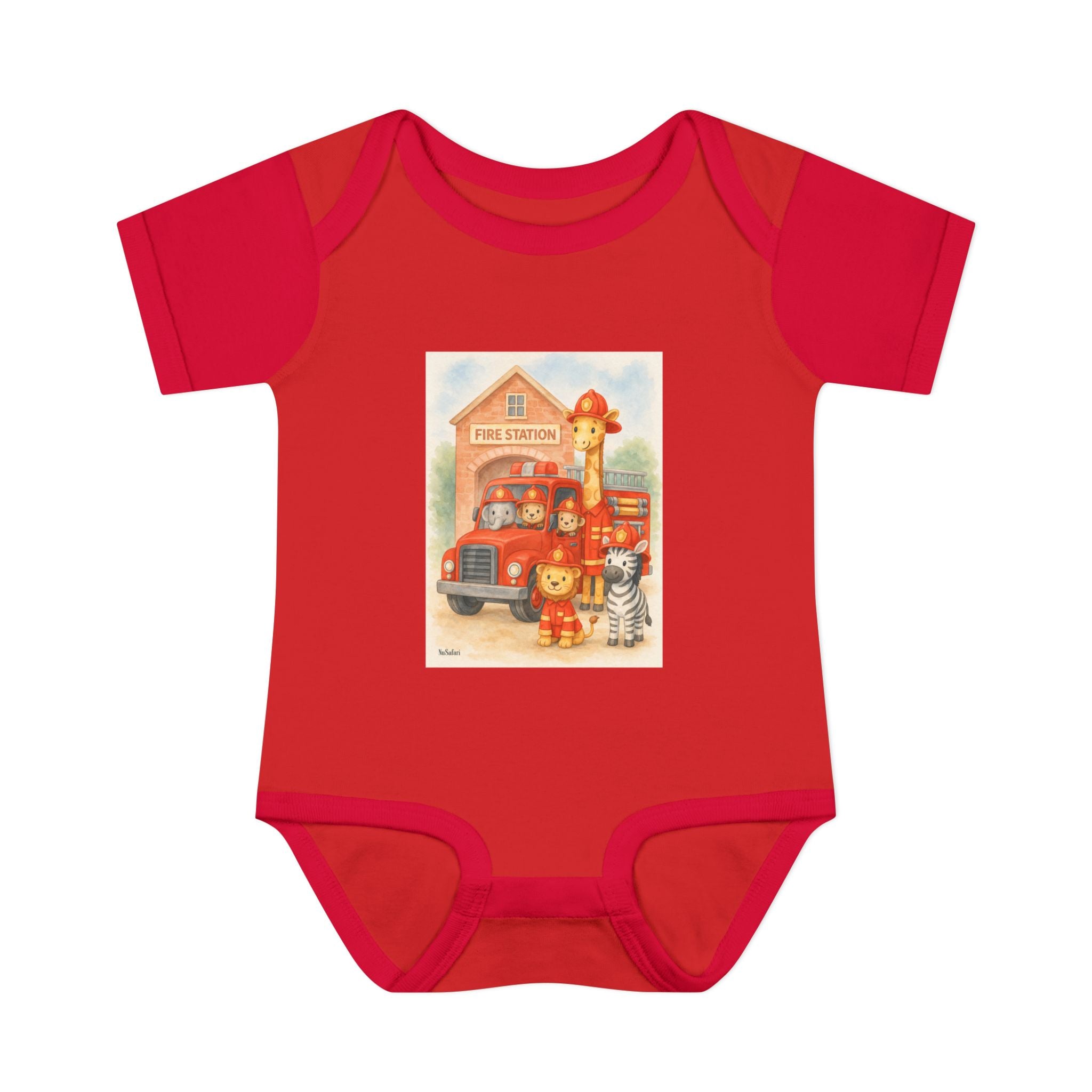 Firefighter Baby Onesie, Baby Fire Truck Outfit, Firefighter Dad Gift, Safari Animal Baby Bodysuit, First Responder Baby Clothes, 12 Month Baby Outfit