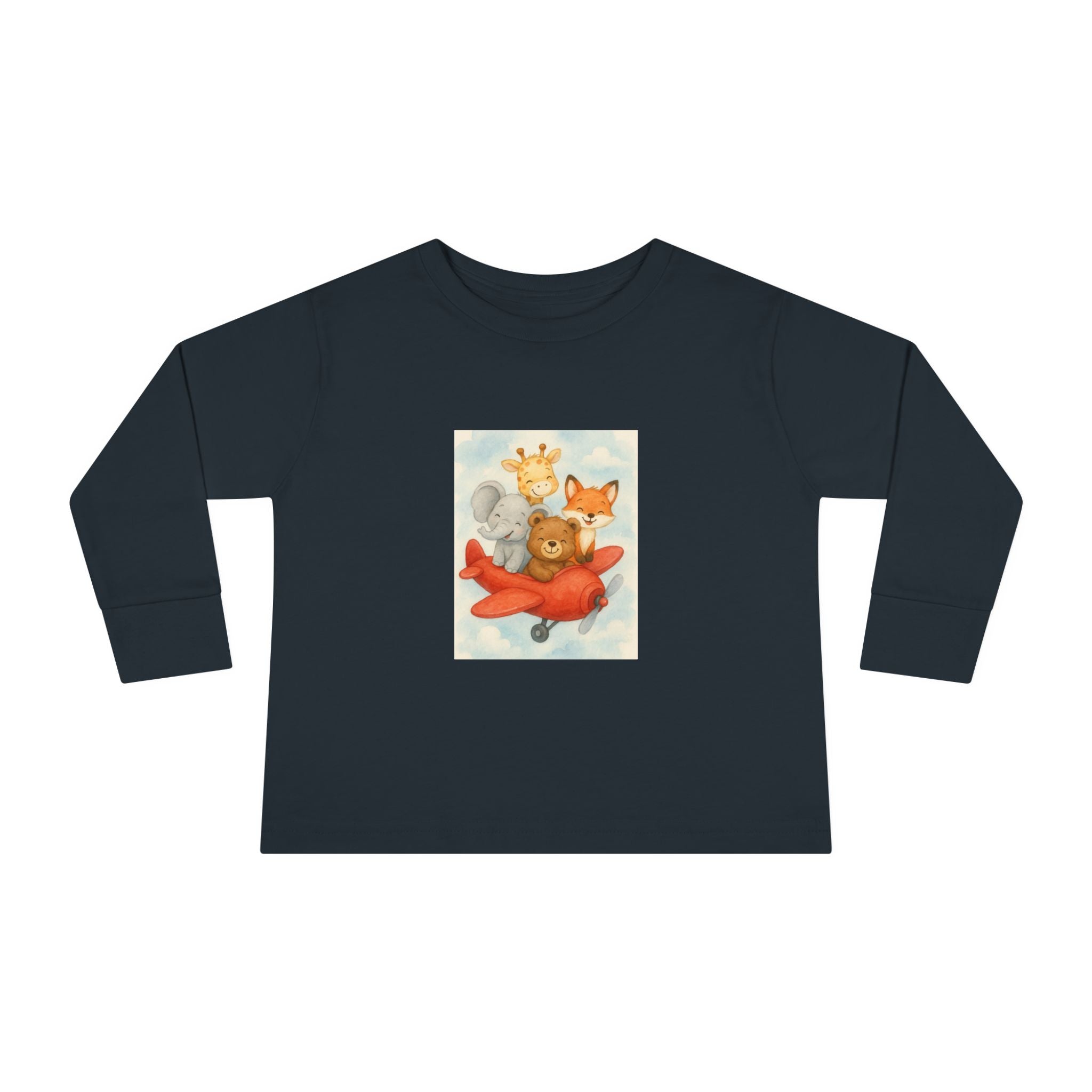Toddler Tee - Baby Animals Flying Red Plane
