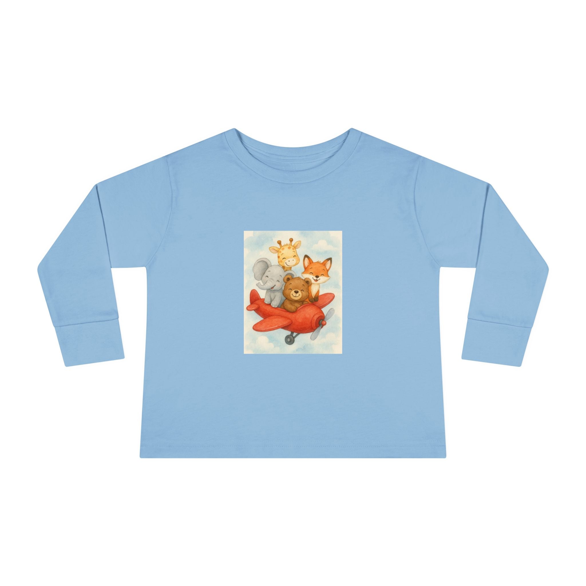 Toddler Tee - Baby Animals Flying Red Plane