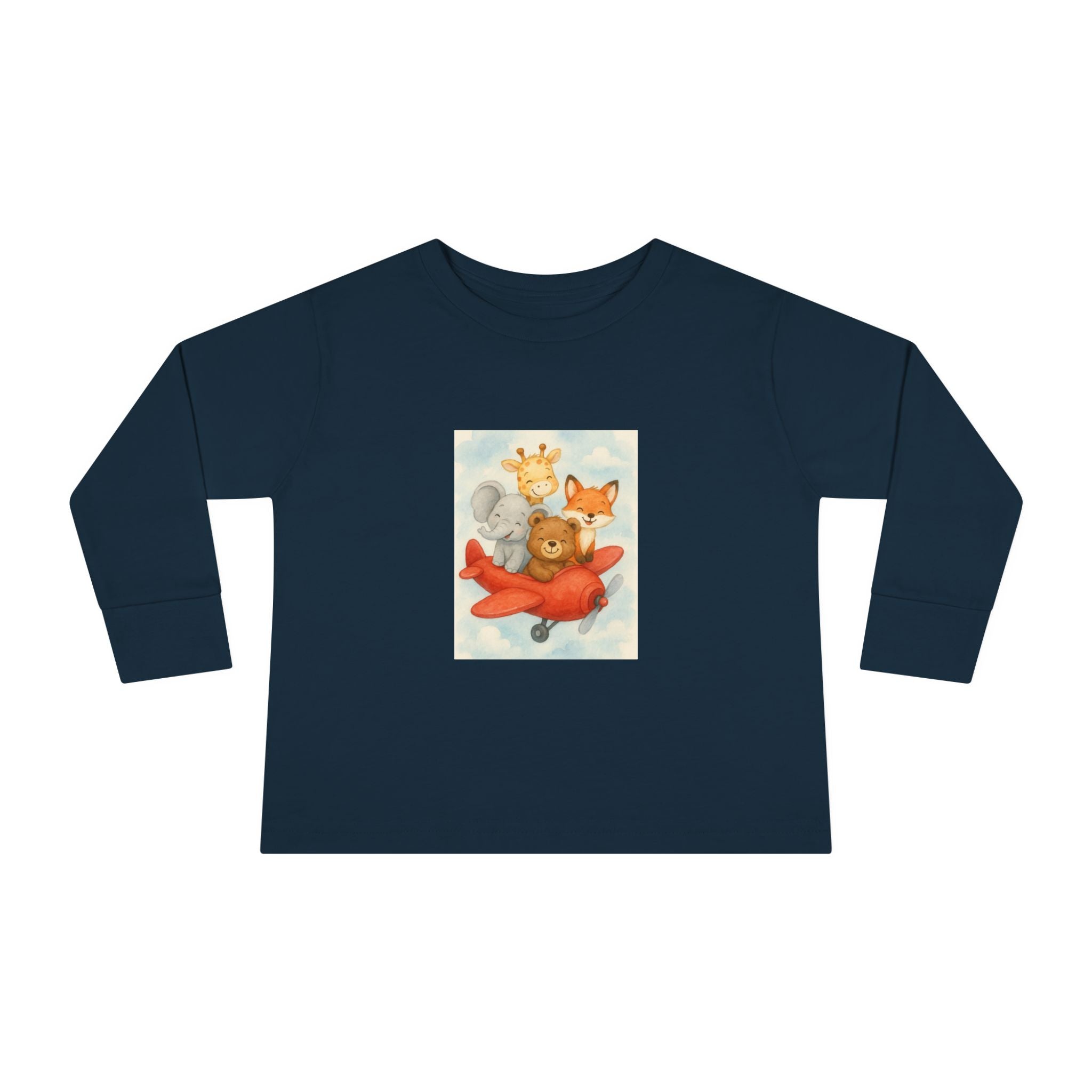 Toddler Tee - Baby Animals Flying Red Plane