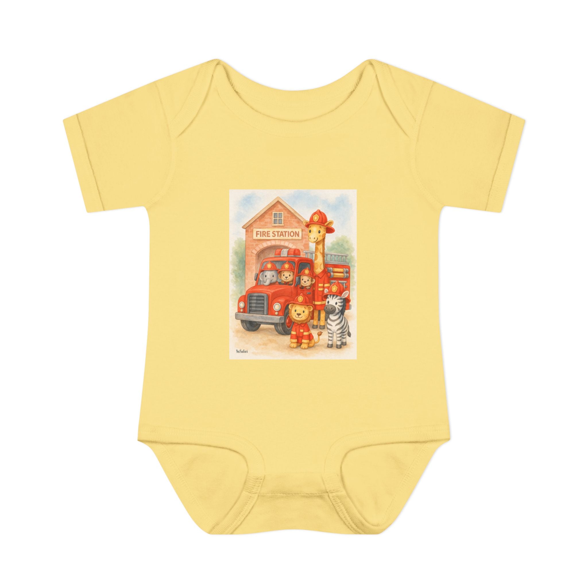 Firefighter Baby Onesie, Baby Fire Truck Outfit, Firefighter Dad Gift, Safari Animal Baby Bodysuit, First Responder Baby Clothes, 12 Month Baby Outfit