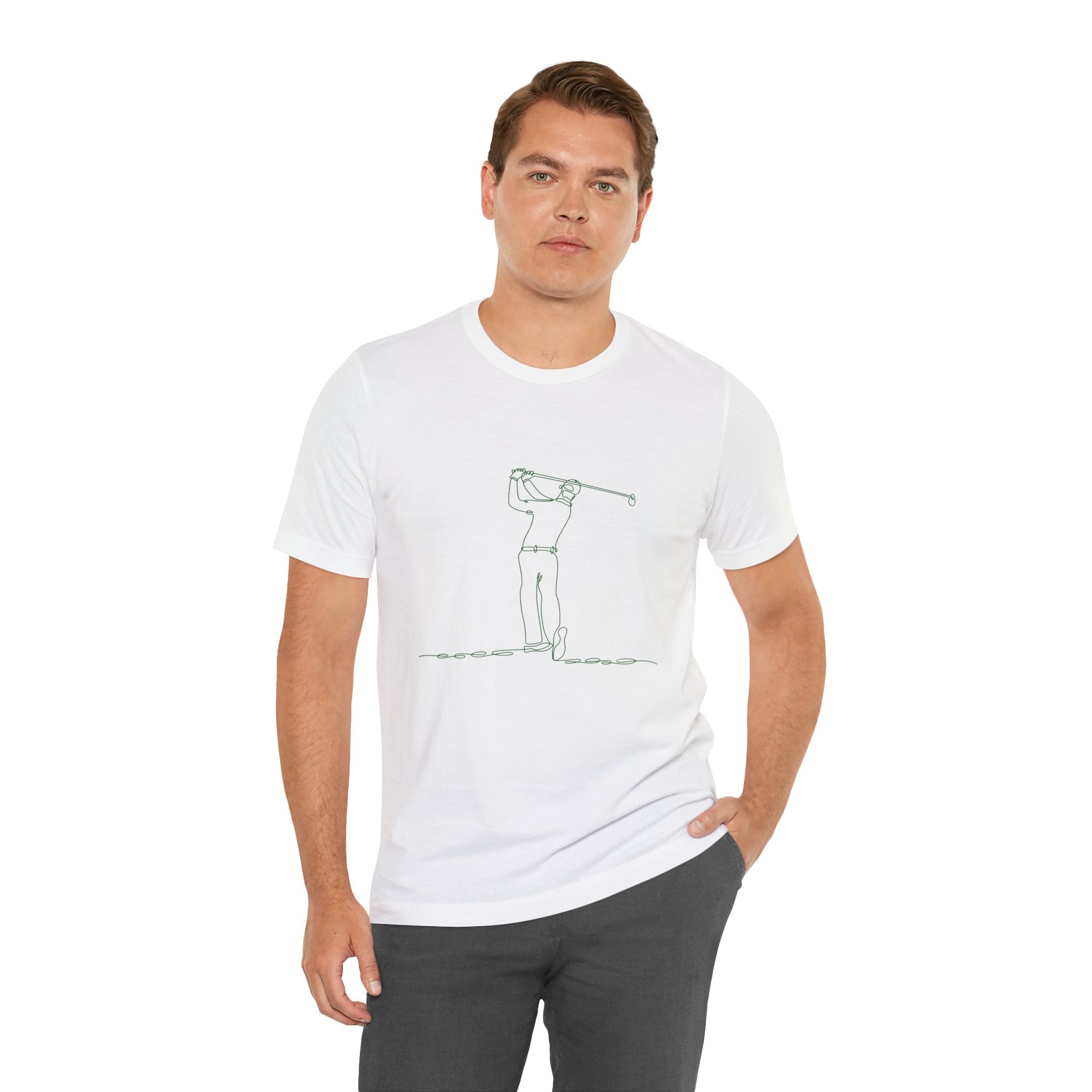 Golf Man Tee - Swing Club Line Design