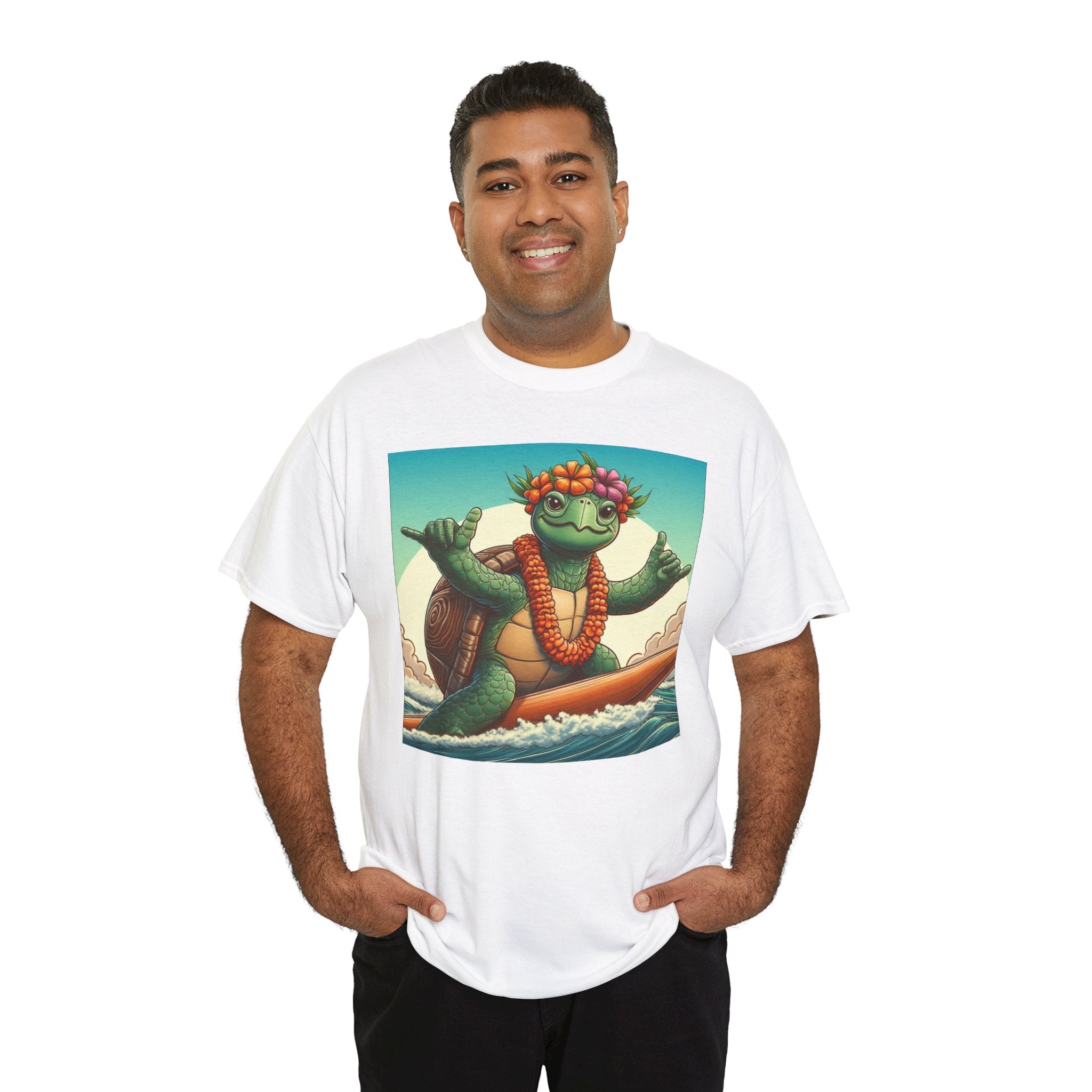 Surfing Turtle T-Shirt – Tropical Hawaiian Sea Turtle Graphic Tee
