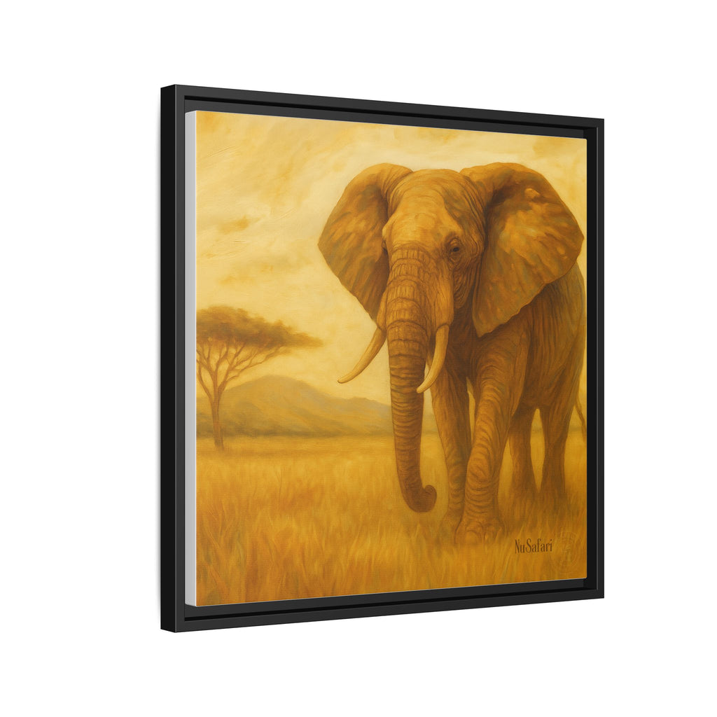 Majestic African Elephant Matte Canvas Framed | Wildlife Wall Art